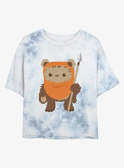 Star Wars Ewok Spear Tie-Dye Girls Crop T-Shirt