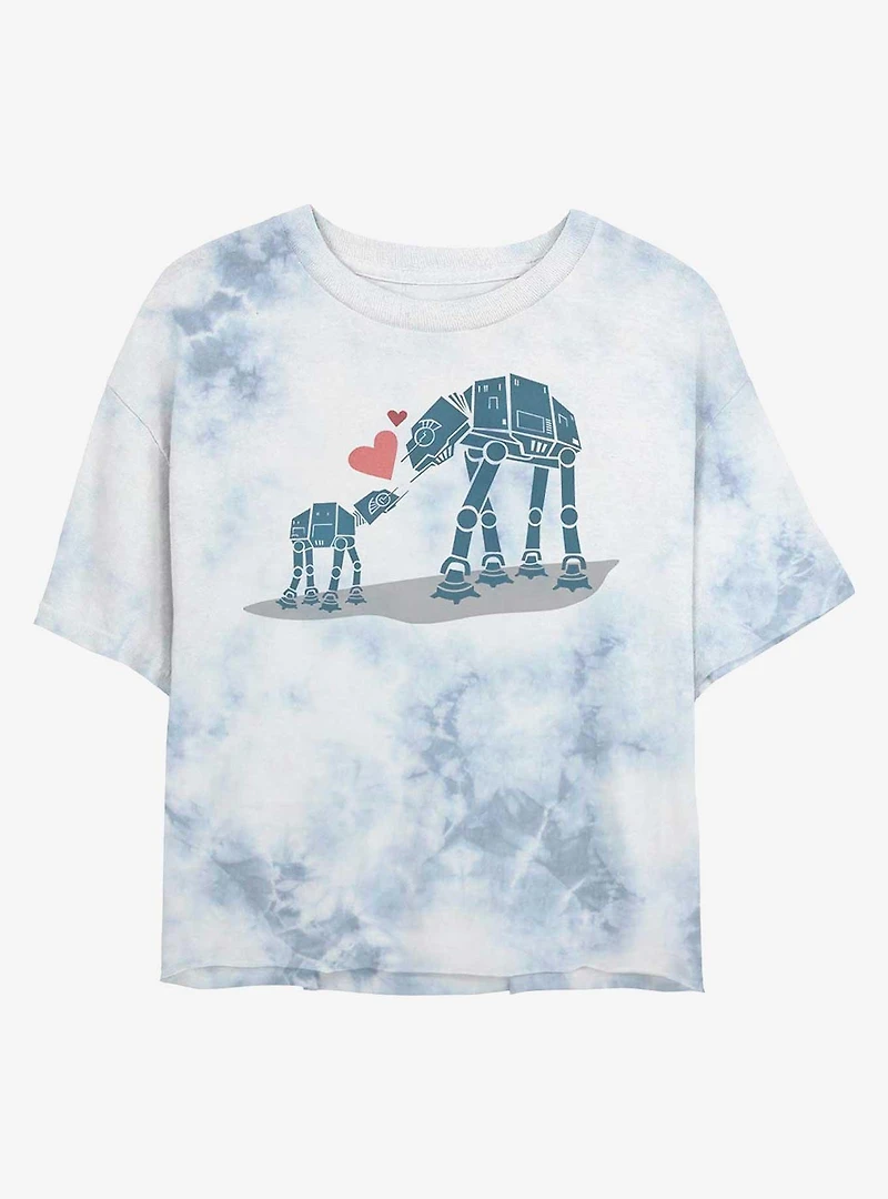 Star Wars AT-AT Love Tie-Dye Girls Crop T-Shirt