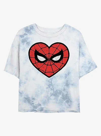 Marvel Spider-Man Spidey Heartbreaker Tie-Dye Girls Crop T-Shirt