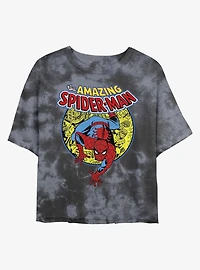 Marvel Spider-Man Urban Hero Tie-Dye Girls Crop T-Shirt