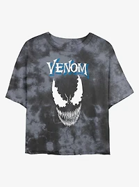 Marvel Venom Gritty Teeth Tie-Dye Girls Crop T-Shirt