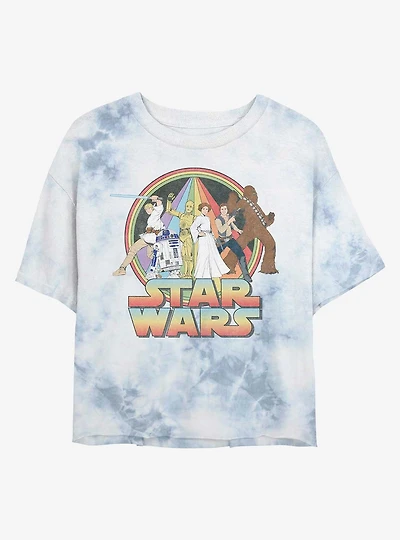 Star Wars Psychedelic Heroes Tie-Dye Girls Crop T-Shirt