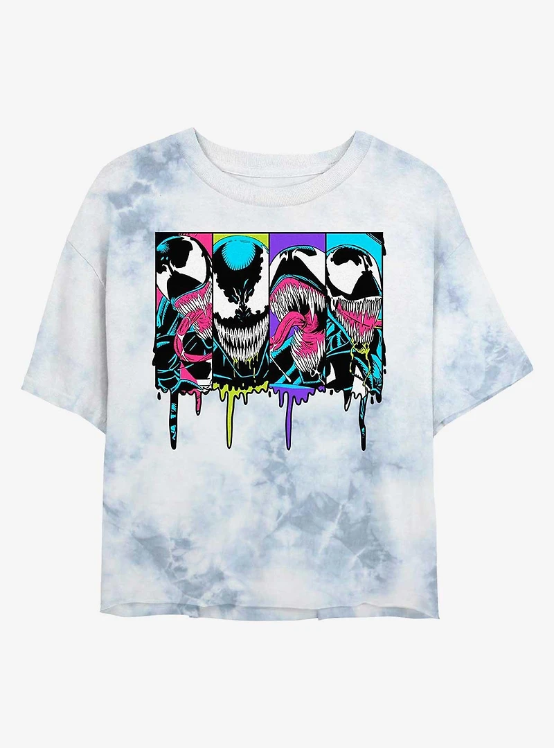 Marvel Venom Neon Tie-Dye Girls Crop T-Shirt