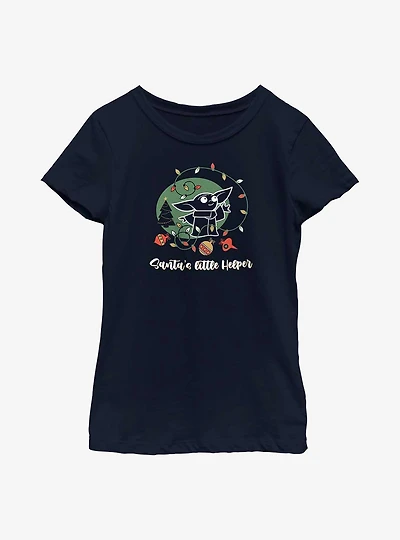 Star Wars The Mandalorian Santa's Helper Youth Girls T-Shirt