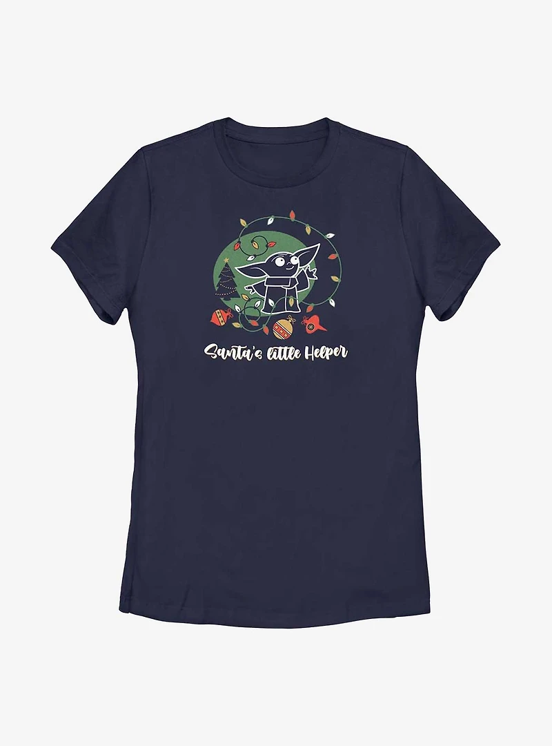 Star Wars The Mandalorian Santa's Helper Womens T-Shirt