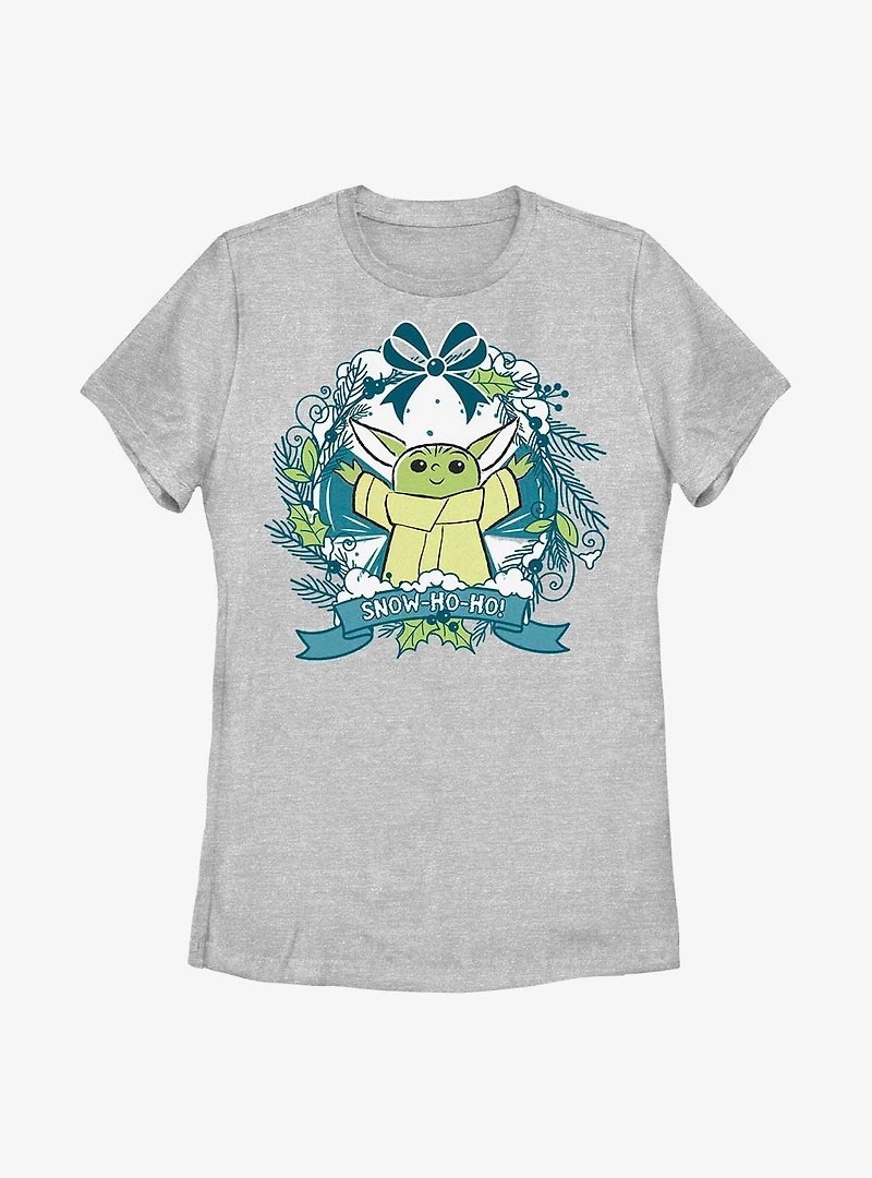 Star Wars The Mandalorian Snow Ho Grogu Womens T-Shirt