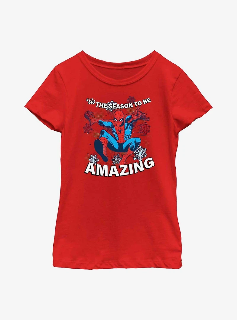 Marvel Holiday Spider-Man Youth Girls T-Shirt