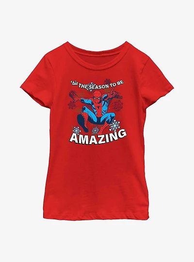 Marvel Holiday Spider-Man Youth Girls T-Shirt