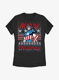 Marvel Captain America Christmas Womens T-Shirt
