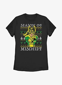 Marvel Loki Mischief Season Ugly Christmas Womens T-Shirt