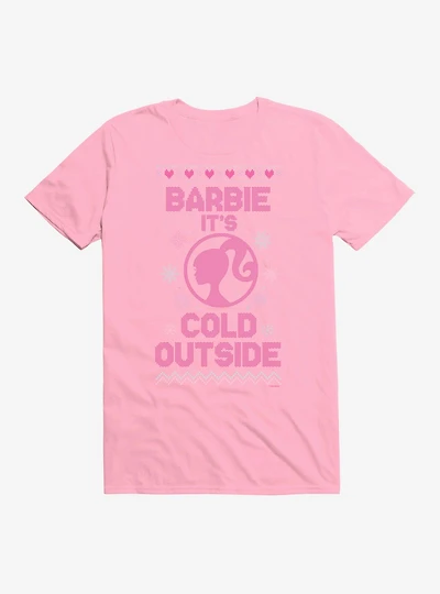 Barbie It's Cold Outside Ugly Christmas Pattern T-Shirt