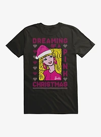 Barbie Dreaming Of A Pink Ugly Christmas Pattern T-Shirt