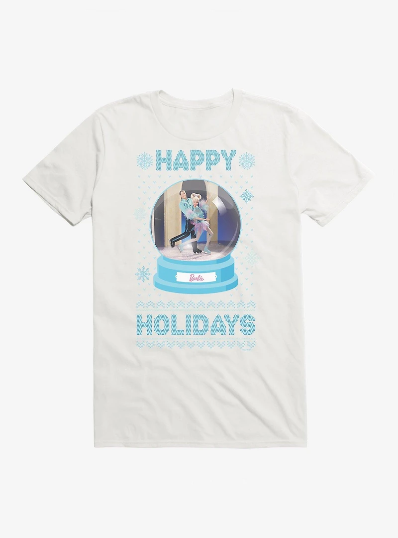 Barbie Snowglobe Holidays Ugly Christmas Pattern T-Shirt