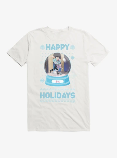 Barbie Snowglobe Holidays Ugly Christmas Pattern T-Shirt