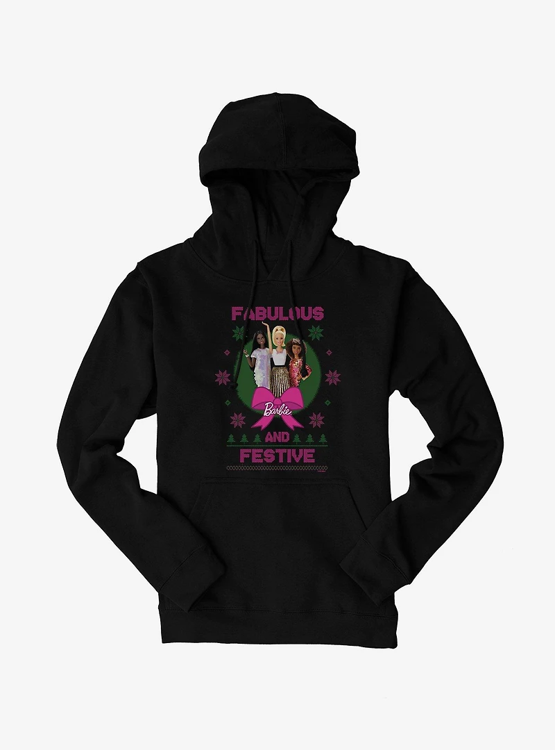 Barbie Fabulous And Festive Ugly Christmas Pattern Hoodie
