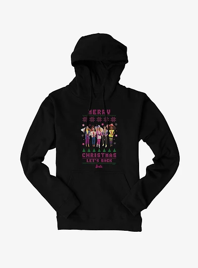 Barbie Merry Christmas Let's Rock Ugly Pattern Hoodie