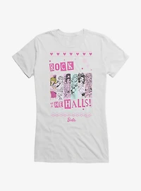 Barbie Rock The Halls Ugly Christmas Pattern Girls T-Shirt