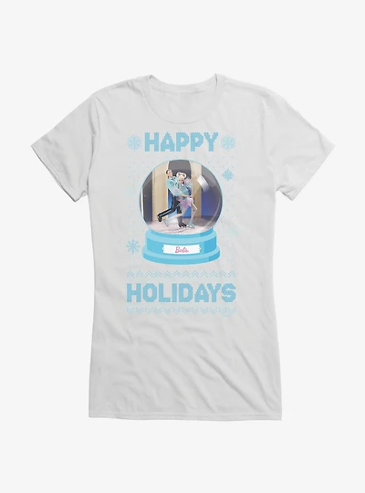 Barbie Snowglobe Holidays Ugly Christmas Pattern Girls T-Shirt