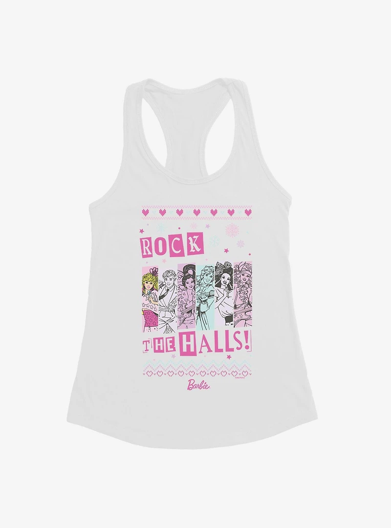 Barbie Rock The Halls Ugly Christmas Pattern Girls Tank