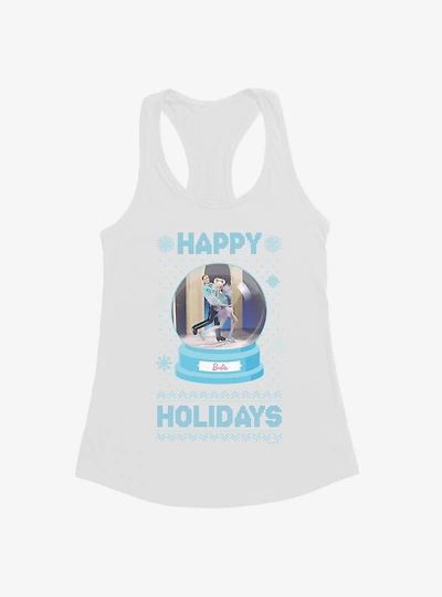 Barbie Snowglobe Holidays Ugly Christmas Pattern Girls Tank