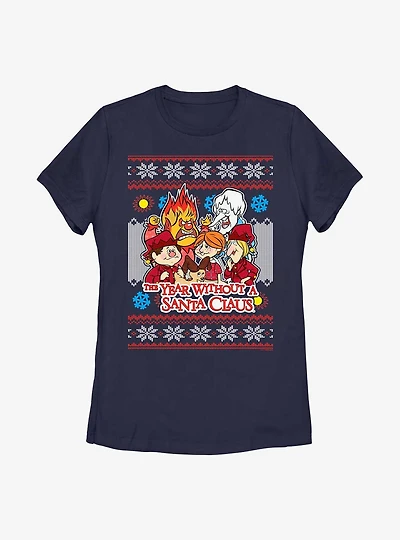 The Year Without Santa Claus Christmas Group Womens T-Shirt