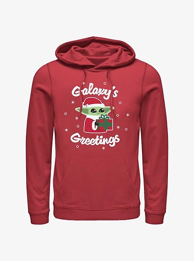 Star Wars The Mandalorian Santa Grogu Galaxy's Greetings Hoodie