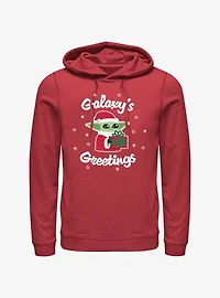 Star Wars The Mandalorian Santa Grogu Galaxy's Greetings Hoodie