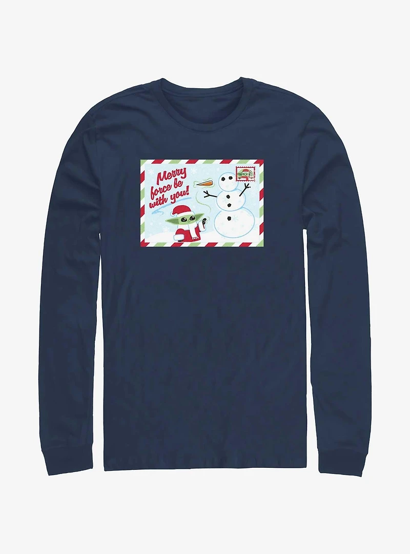 Star Wars The Mandalorian Merry Force Postcard Long-Sleeve T-Shirt