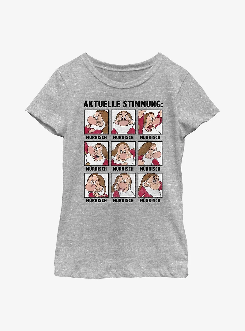 Disney Snow White and the Seven Dwarfs German Grumpy Youth Girls T-Shirt