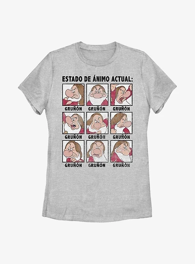 Disney Snow White and the Seven Dwarfs Spanish Grumpy Womens T-Shirt