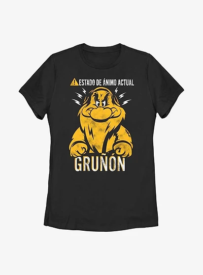 Disney Snow White and the Seven Dwarfs Spanish Grumpy Mood Womens T-Shirt