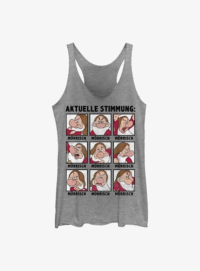 Disney Snow White and the Seven Dwarfs German Grumpy Womens Tank Top