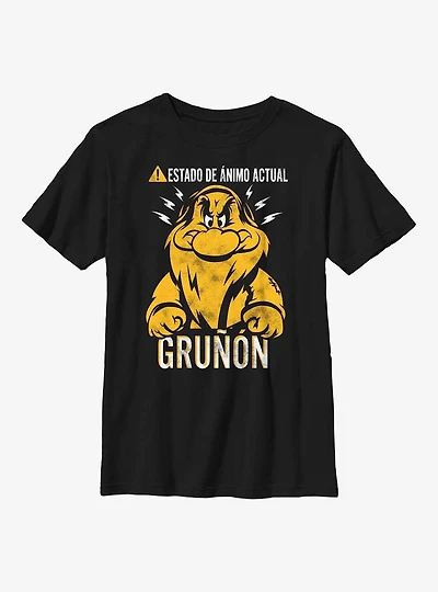 Disney Snow White and the Seven Dwarfs Spanish Grumpy Mood Youth T-Shirt