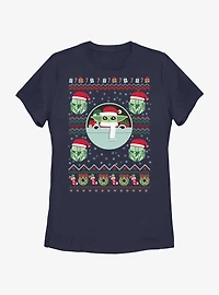 Star Wars The Mandalorian Child Ugly Christmas Pattern Womens T-Shirt