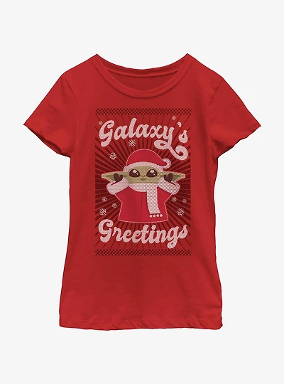 Star Wars The Mandalorian Child Galaxy's Greetings Youth Girls T-Shirt