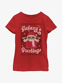Star Wars The Mandalorian Child Galaxy's Greetings Youth Girls T-Shirt