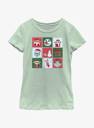 Star Wars The Mandalorian Holiday Boxes Youth Girls T-Shirt