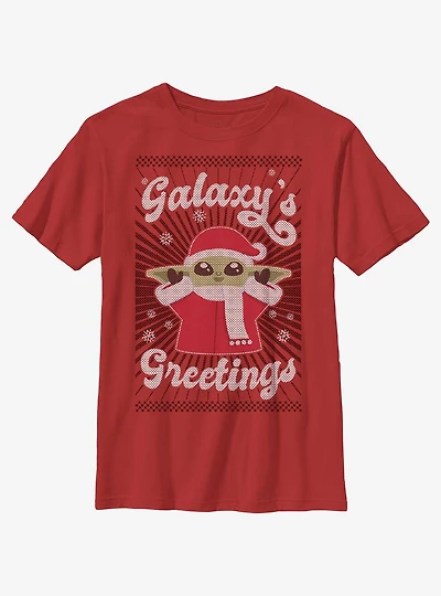 Star Wars The Mandalorian Child Galaxy's Greetings Youth T-Shirt
