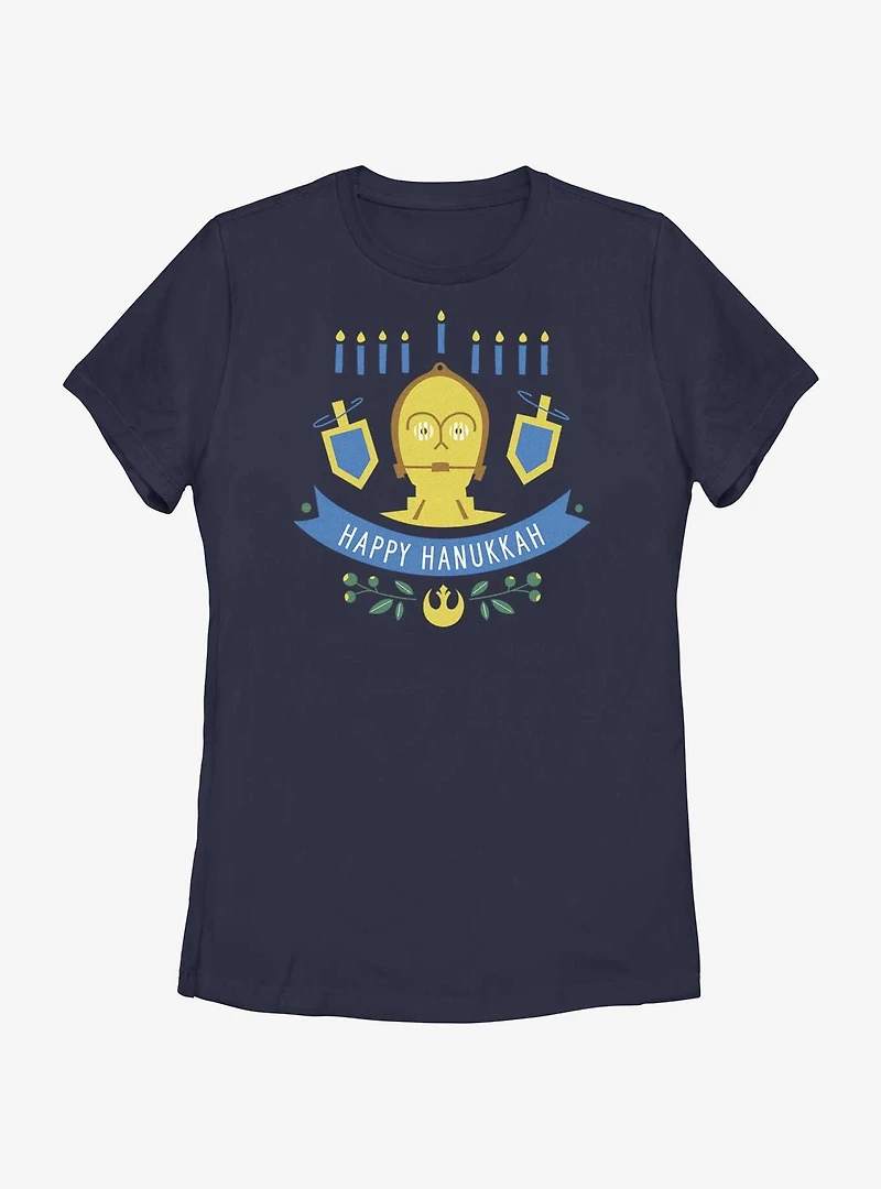 Star Wars C-3PO Hanukkah Womens T-Shirt