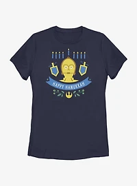 Star Wars C-3PO Hanukkah Womens T-Shirt