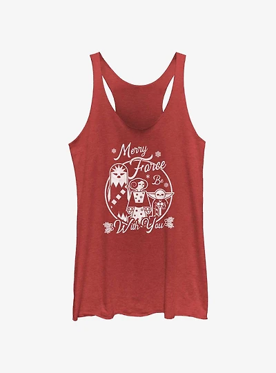 Star Wars Merry Force Be With You Womens Tank Top