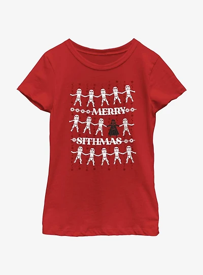 Star Wars Empire Merry Sithmas Greetings Youth Girls T-Shirt