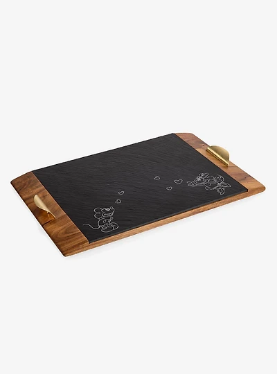 Disney Mickey & Minnie Mouse Covina Acacia And Slate Serving Tray
