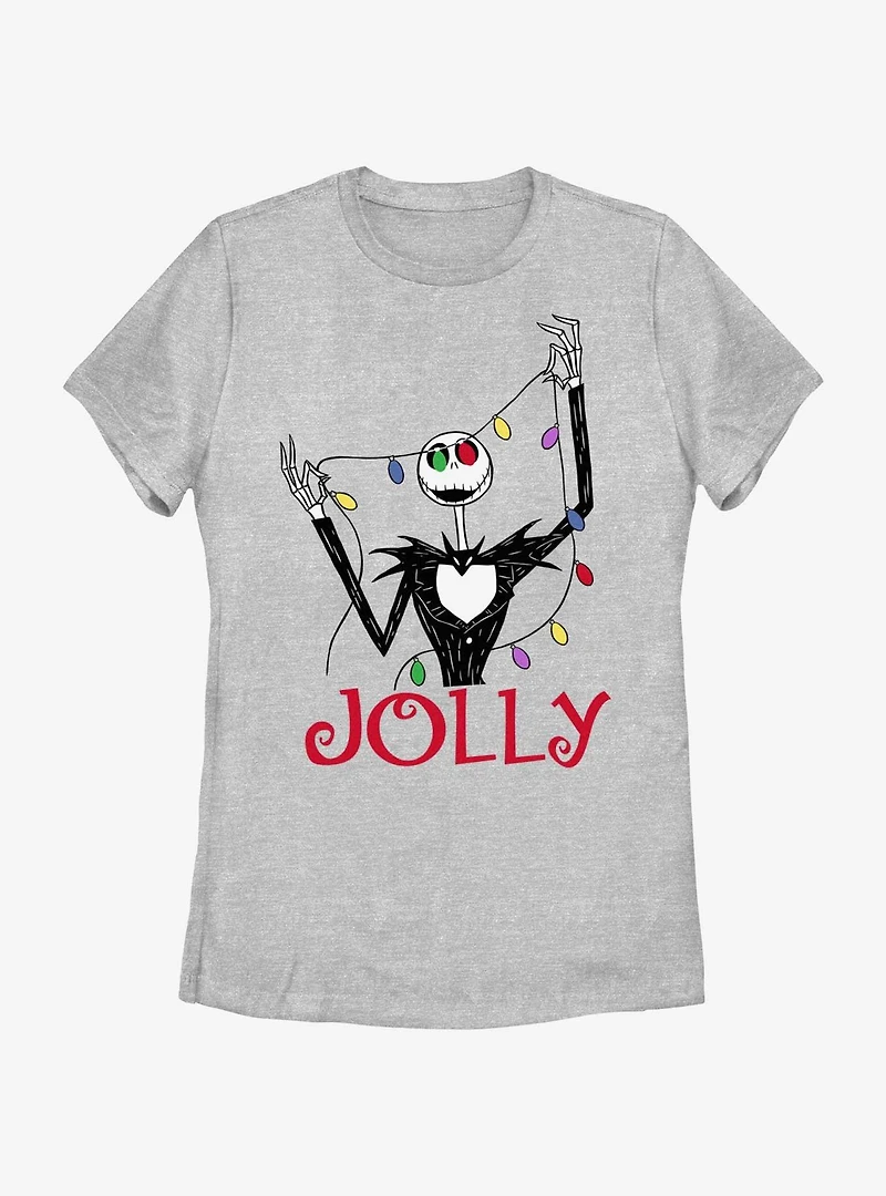 Disney The Nightmare Before Christmas Jack Jolly Lights Womens T-Shirt