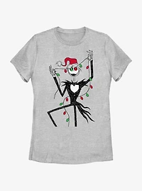 Disney The Nightmare Before Christmas Santa Jack Lights Womens T-Shirt
