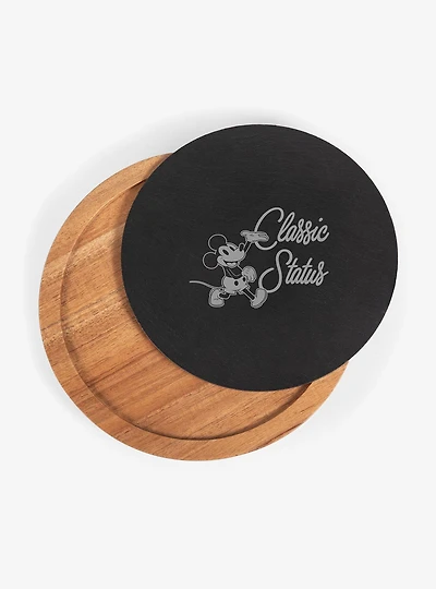 Disney Mickey Mouse Insignia Acacia And Slate Serving Board With Cheese Tools Set