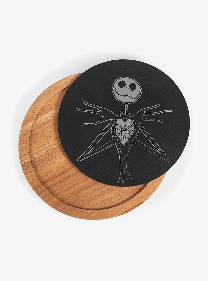 The Nightmare Before Christmas Jack Insignia Acacia And Slate Serving Board With Cheese Tools Set