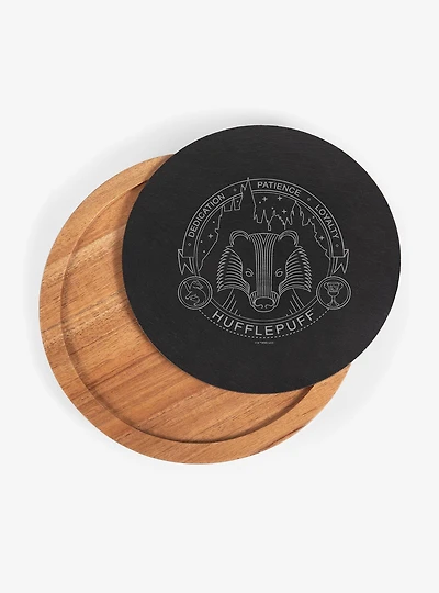Harry Potter Hufflepuff Insignia Acacia And Slate Serving Board With Cheese Tools