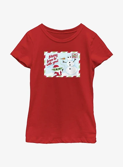 Star Wars The Mandalorian Merry Force Postcard Youth Girls T-Shirt