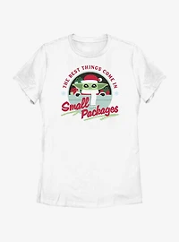 Star Wars The Mandalorian Santa Grogu Small Packages Womens T-Shirt